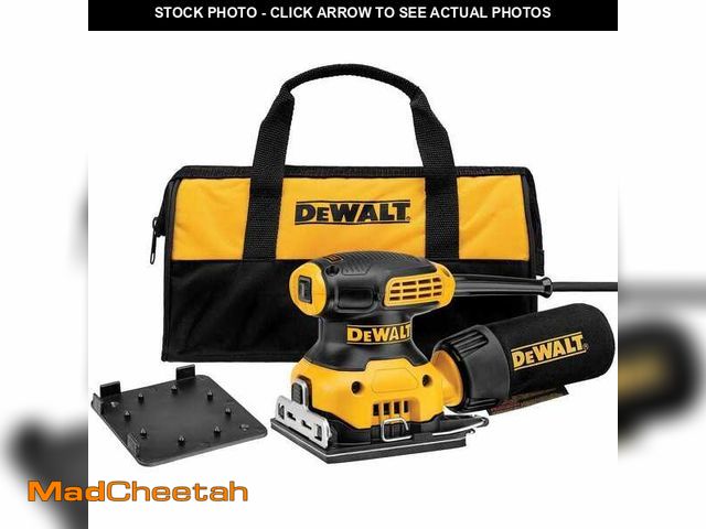 Lot 74-12663287 - DEWALT 2.3 Amp Corded 1/4 Sheet Palm Grip Sander Kit with Contractor Bag - USED