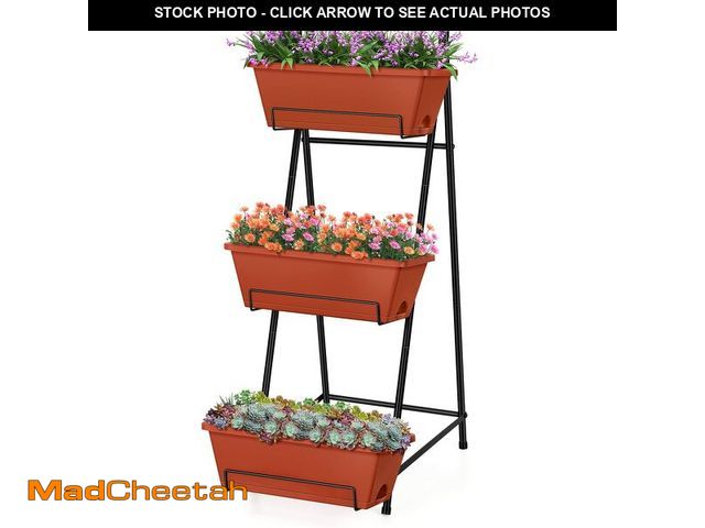 Lot 74-13955677 - Vertical Raised Garden Bed Outdoor 3 Tiered Garden Planters Standing Elevated Planter Box with Drain...