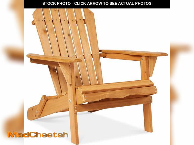 Lot 74-14087632 - Best Choice Products Folding Adirondack Chair Outdoor, Wooden Accent Lounge Furniture w/ 350lb Capac...