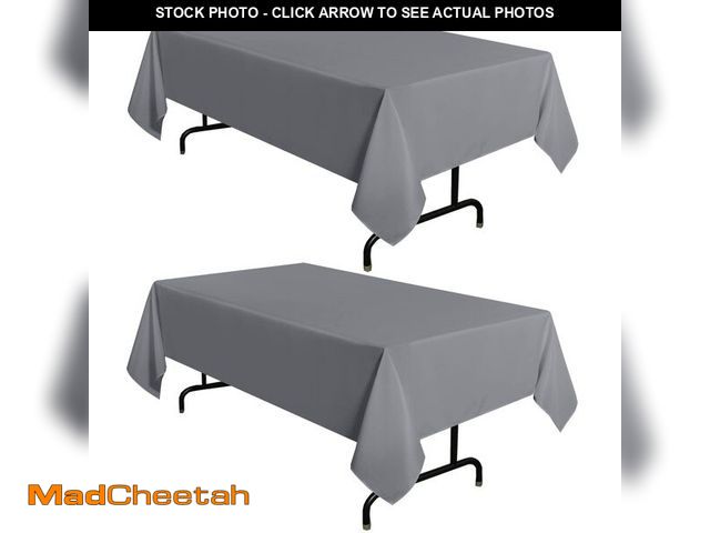 Lot 74-13548050 - sancua 2 Pack Light Grey Tablecloth 60 x 102 Inch, Rectangle 6 Feet Table Cloth - Stain and Wrinkle ...