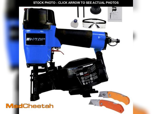 Lot 74-12112061 - BHTOP CN45N Roofing Nailer with Roofing Knive, 15 Degree Roofing Nail Gun, 3/4-Inch to 1-3/4-Inch Co...