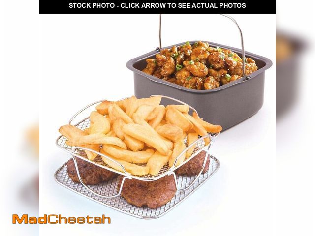 Lot 74-12844842 - Nuwave 2pc Brio Air Fryer Cooking Accessory Kit, Reversible Rack and Baking Pan, Compatible with 3QT...