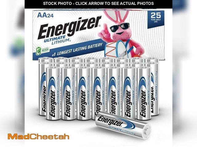 Lot 74-13542614 - Energizer Ultimate Lithium AA Batteries Pack, 1.5V AA Batteries, 24 Count - UNUSED