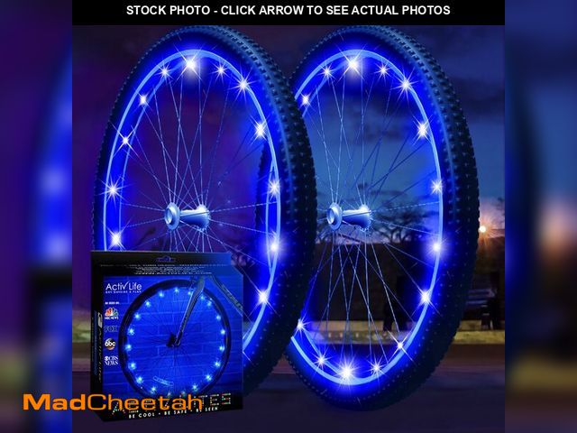 Lot 74-13565823 - Activ Life Bike Wheel Lights 2 Pack, 2026 Edition Secure Strap &amp; Brighter, Weatherproof LED Bicy...