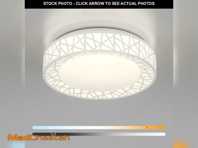 Lot 74-12702944 - Lightania 12 Inch Flush Mount Ceiling Light, Modern White LED Ceiling Light Fixture, 20W 1400LM 2700...