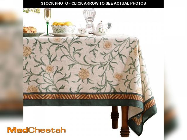 Lot 74-12311411 - patdrea Linen Floral Tablecloth,Decorative Thick French Table Cloth Rectangle Square for Kitchen Din...