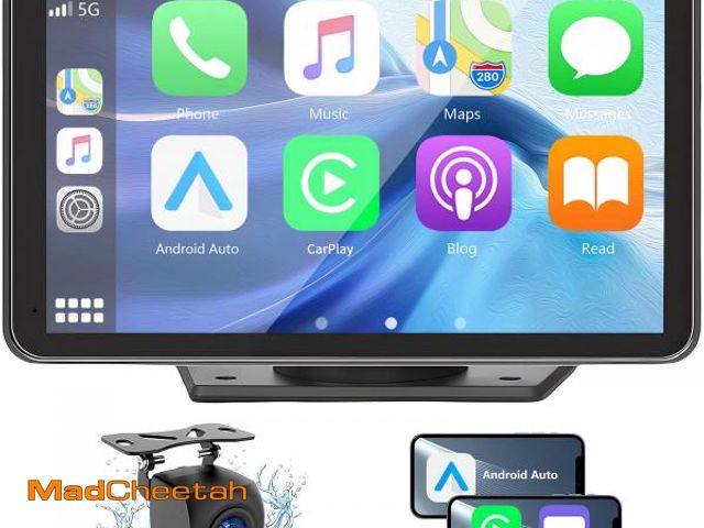 Lot 74-11550369 - Gegaibe Wireless Car Stereo with Apple CarPlay/Android Auto, Portable Touch Screen Car Radio Multime...