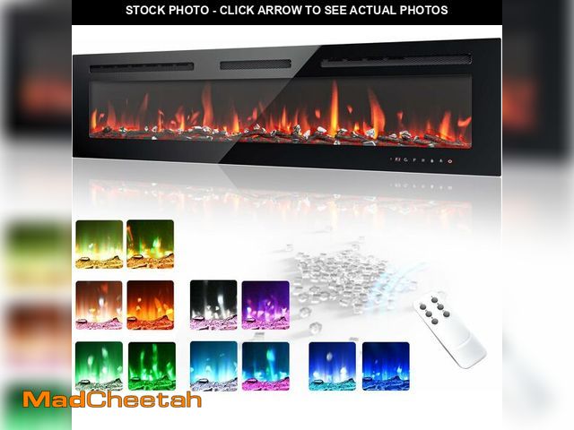 Lot 74-13075063 - EUHOMY 60 Inch Electric Fireplace Wall Recessed and Wall Mounted with Adjustable Flame Color, Firepl...