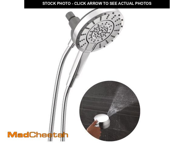 Lot 74-14222692 - Delta In2ition ProClean 5-Spray Wall Mount Dual Fixed and Handheld Shower Head in Chrome - UNUSED