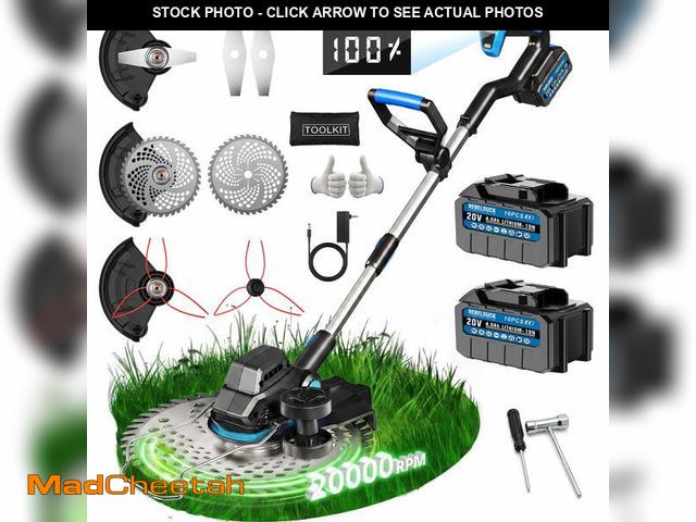 Lot 74-14289495 - Cordless Electric Weed Wacker with 2 Ã 4.0Ah Batteries, Brushless Weed Eater, 3-in-1 Grass Trimmer ...
