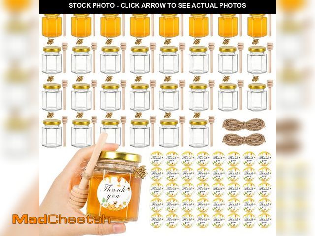 Lot 74-13958086 - AuroTrends 3oz Mini Honey Jars with Dipper 30Pack, Empty Glass Jars for Baby Shower Favors/Wedding F...