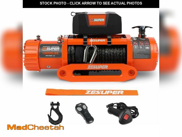 Lot 74-13075583 - ZESUPER 13000 lbs Electric Winch Kit, IP68 Waterproof 12V Winch for Jeeps,Trucks,SUV, Synthetic Rope...