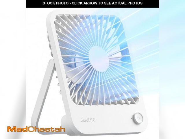 Lot 74-11551869 - JISULIFE Desk Fan Battery Rechargeable, 4500mAh 180degreeFoldable Portable Personal Fan, 4 Speeds Ad...