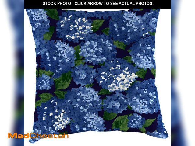 Lot 74-12659578 - Jordan Manufacturing 22 in. L x 22 in. W x 8 in. T Outdoor Throw Pillow in Hydrangea Midnight (2-Pac...