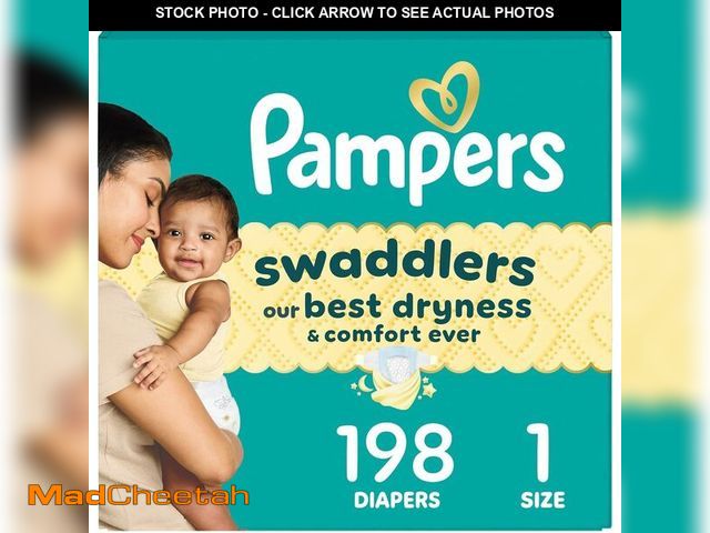 Lot 74-13564227 - Swaddlers Diapers, Size 1 (8-14 lbs), 198 Count, Absorbent, Keeps Baby Dry and Comfortable, Skin Saf...