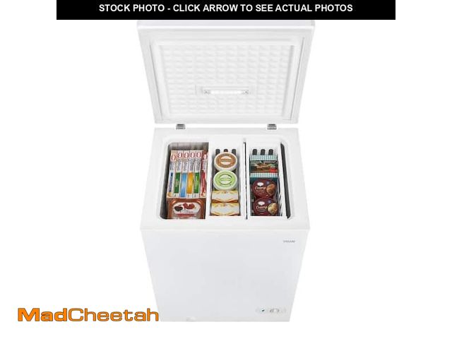 Lot 74-12579654 - 5.0 cu. ft. Manual Defrost Chest Freezer with LED Light in White Garage Ready - UNUSED