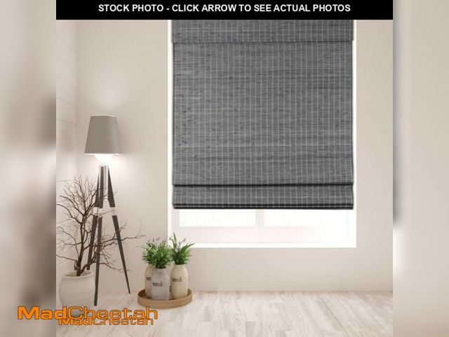 Lot 74-11488930 - Bamboo Roman Shades - Light Filtering Blinds for Windows, Premium Quality, Ideal for Home, Grey, 30"...