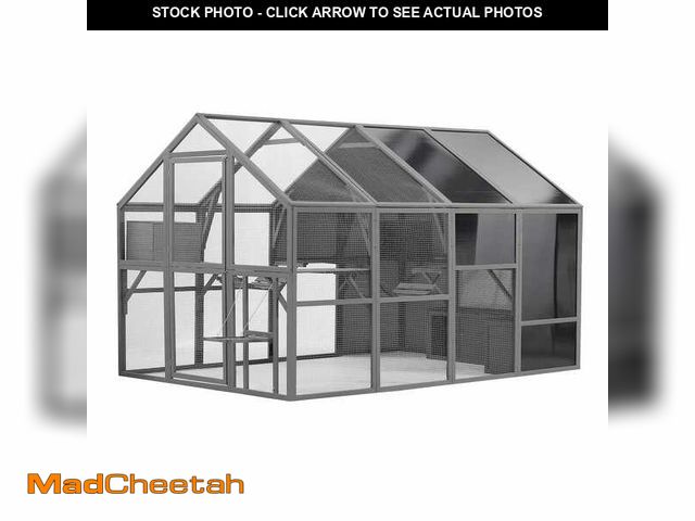 Lot 74-12534581 - *SEE DETAILS* Tunearary 75 in. W x 109 in. L x 70 in. H Outdoor Extra Large Walk-in Wooden Catio Enc...