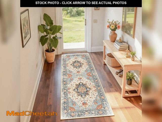 Lot 74-13719136 - RELEANY Area Rugs 2'x6' Runner Rug Non Slip Washable for Kitchen Hallway Bedroom Beside Laundry Room...