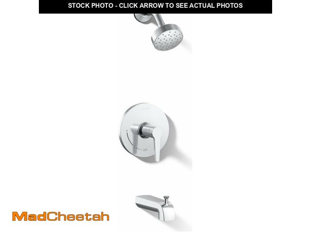 Lot 74-14269168 - KOHLER K-TS97074-4G-CP Pitch Bath and Shower Trim Kit, Single-Function Showerhead, Diverter Bath Spo...