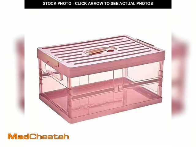 Lot 74-12716384 - Radefasun Clear Foldable Storage Bins with Lids Plastic Collapsible Storage Box Portable Stackable G...