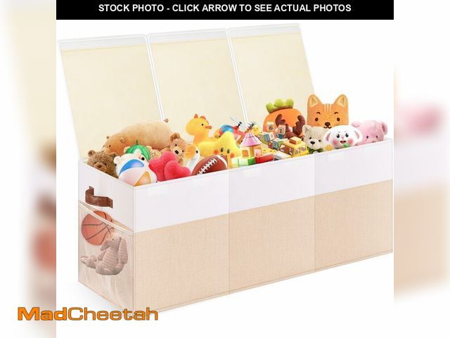 Lot 74-12453212 - Extra Large Toy Storage Box with Lid, Collapsible Sturdy Toys Chest Storage Organizer Bin Basket wit...