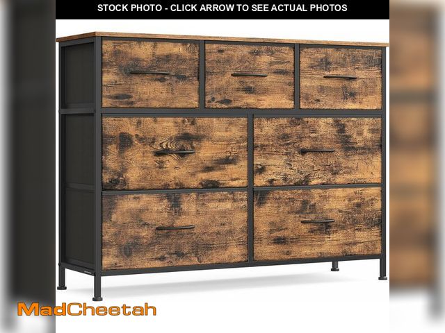 Lot 74-13382551 - SONGMICS Dresser for Bedroom, Chest of Drawers, Steel, MDF, 7 Non-Woven Fabric Drawers, Storage Orga...
