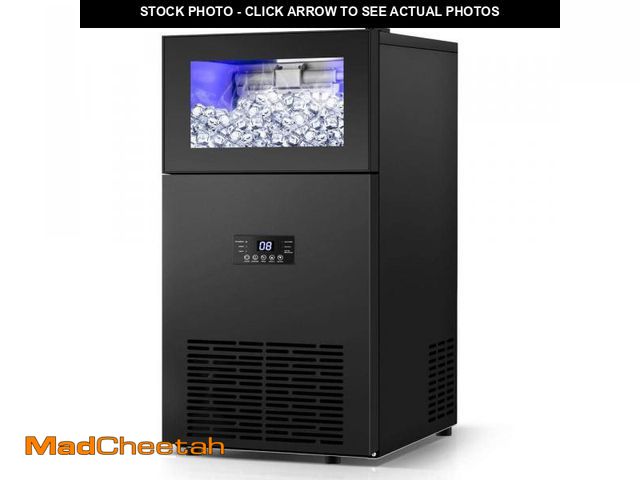 Lot 74-12054506 - Denjol 15" 130 lbs. / Day Half Size Cube Commercial Built-in/Freestanding Ice Maker In Black With Up...