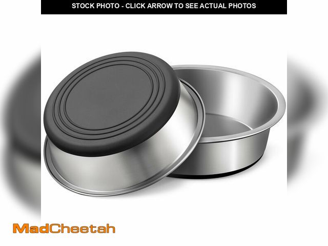 Lot 74-14215340 - WROSWT Stainless Steel Dog Bowls Set of 2, Anti Rust Metal &amp; Non Slip Rubber Base, Heavy Duty La...
