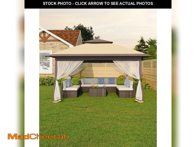 Lot 74-12980893 - Canopy Tent 13x13 ft, Pop Up Gazebo One-Push Setup with 4 SandBags for Backyard Parties and BBQs, Mo...