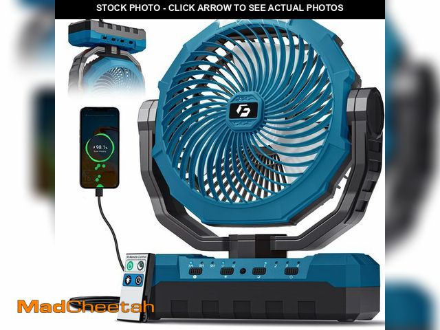 Lot 74-14208821 - FRIZCOL 3-in-1 Camping Fan - Portable Fans Rechargeable - 24000mAh Battery Powered Fan with Light fo...
