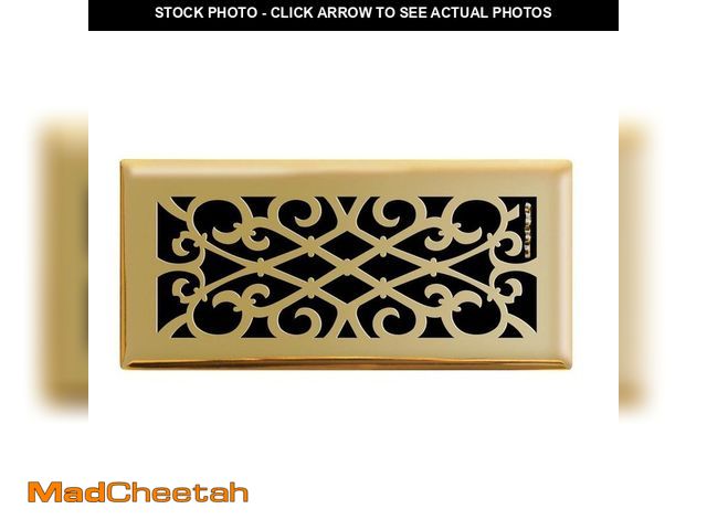 Lot 74-13798261 - Hampton Bay Elegant Scroll 4 in. x 10 in. Steel Floor Register in Polished Brass - UNUSED