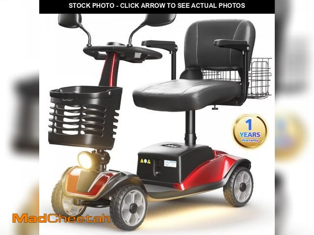 Lot 74-12420501 - (BATTERY BOX IS DAMAGED) SACVON Upgrade 4 Wheel Mobility Scooter for Seniors, Foldable Powered Mobil...