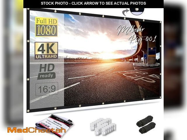 Lot 74-12703401 - Mdbebbron 120 inch Projector Screen 16:9 Foldable Anti-Crease Portable Projector Movies Screens for ...