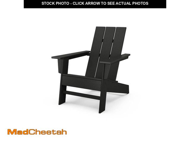 Lot 74-14248249 - POLYWOOD Grant Park Black Modern Plastic Patio Adirondack Chair for Outdoor Living - UNUSED
