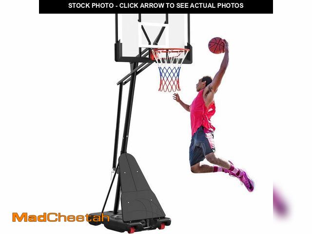 Lot 74-14325411 - GVDV Portable Basketball Hoop with 44" Shatterproof Backboard, Adjustable Height 4.5-10 ft for Kids,...