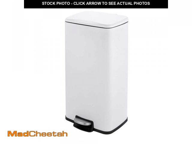 Lot 74-12424726 - Innovaze 8 Gal. Rectangular Matt White Step-on Kitchen Trash Can with Removable Inner Bucket - UNUSE...
