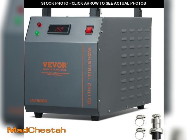 Lot 74-12510604 - VEVOR Industrial Water Cooler, CW-3000 Air-Cooled Cooling System with 12 L Water Tank Capacity 12 L/...