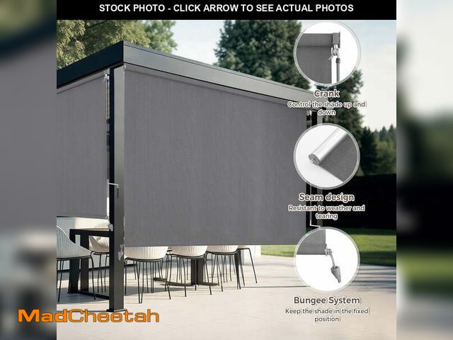 Lot 74-14307722 - AOSKY Cordless Outdoor Roller Shades, UV Block Sunshades for Patio, Roll Up Blinds for Porch Pergola...