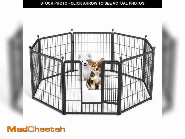 Lot 74-12571583 - (MISSING HARDWARE) Simple Deluxe Dog Playpen Indoor Outdoor, 24" Height 8 Panels Fence with Anti-Rus...