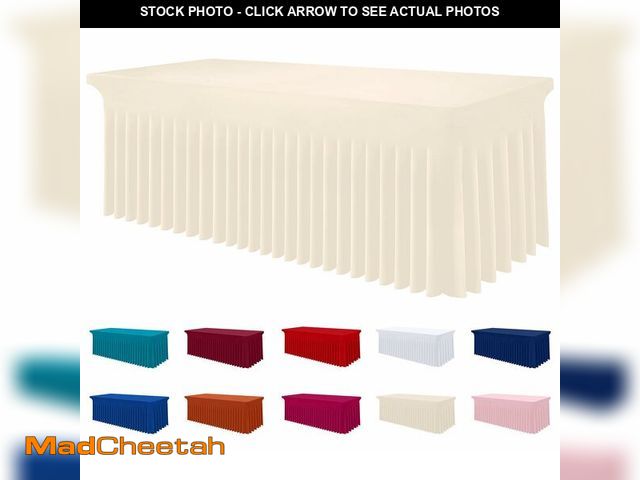 Lot 74-14385226 - Smiry Spandex Tablecloth, Elastic Fitted Stretch Tablecloth for 6FT Rectangle Tables, Waterproof Was...