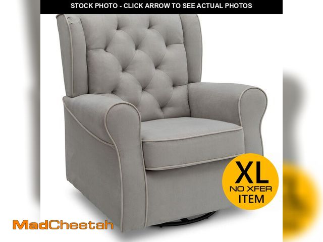 Lot 74-12569231 - Delta Children Emerson Upholstered Glider Swivel Rocker Chair, Dove Grey with Soft Grey Welt - USED