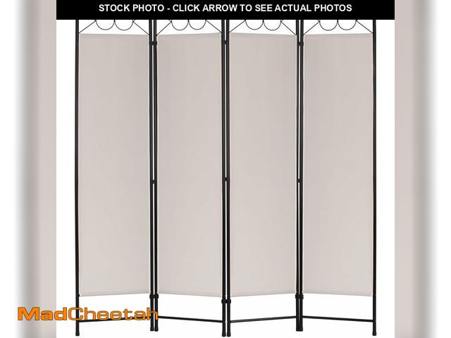 Lot 74-13331411 - FDW 4 Panel Room Divider and Folding Portable Partition Screen, 6FT Wall Divider Screen for Dorm Bed...