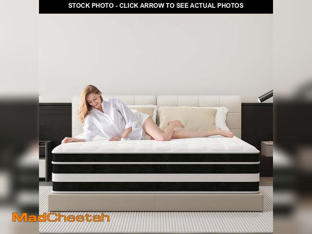 Lot 74-12803354 - 12 inch Queen Mattress,Gel Memory Foam &amp; Spring Hybrid Medium Comfort Queen Size in a Box , Pres...