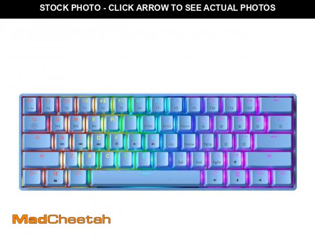 Lot 74-12436514 - GK61 Mechanical Gaming Keyboard - 61 Keys Multi Color RGB Illuminated LED Backlit Wired Programmable...