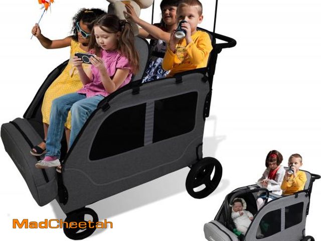 Lot 74-12167400 - Germinate 4 Seater Wagon Stroller, Large Wagon for Kids 2 3 Toddler Travel All Terrain Daycare Quad ...