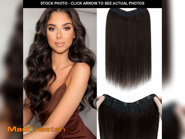 Lot 74-14295030 - Benehair One Piece Clip in Hair Extensions Real Human Hair 3/4 Full Head V Shaped Weft Thicker Hair ...