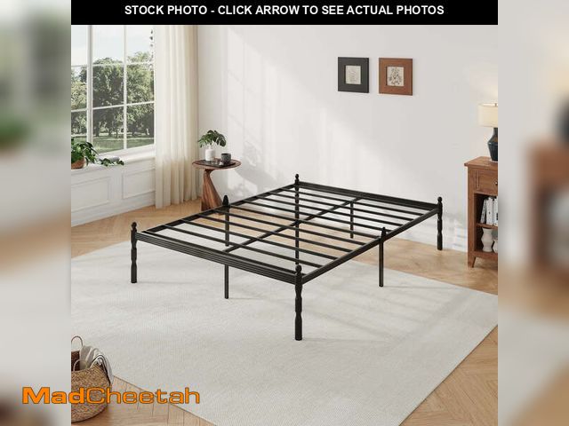 Lot 74-12799511 - QFTIME 14" Queen Metal Bed Frame with Mattress Non-Slip Stoppers, No Box Spring Needed - UNUSED