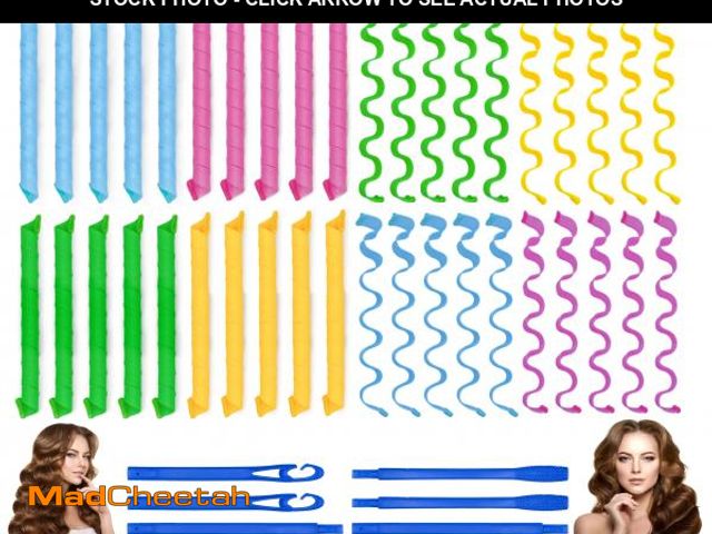 Lot 74-11545624 - 40PCS Hair Curlers Heatless Wave and Spiral Two Styles Formers(22inches) with 6PCS Styling Hooks Mag...