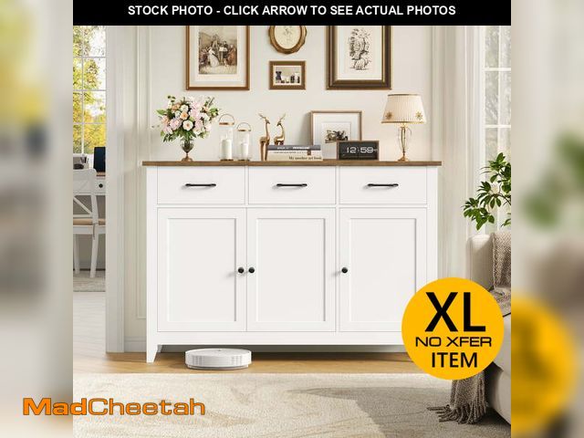Lot 74-14070271 - (MISSING HARDWARE) Hiphuta 47"W Buffet Cabinet with Adjustable Shelf, Modern Farmhouse Coffee Bar wi...